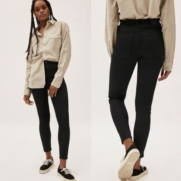 Everlane The Authentic Stretch High-Rise Skinny Jean Black Size 25 NWT - Picture 1 of 10